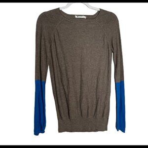 T by Alexander Wang Gray Blue Colorblock Sweater